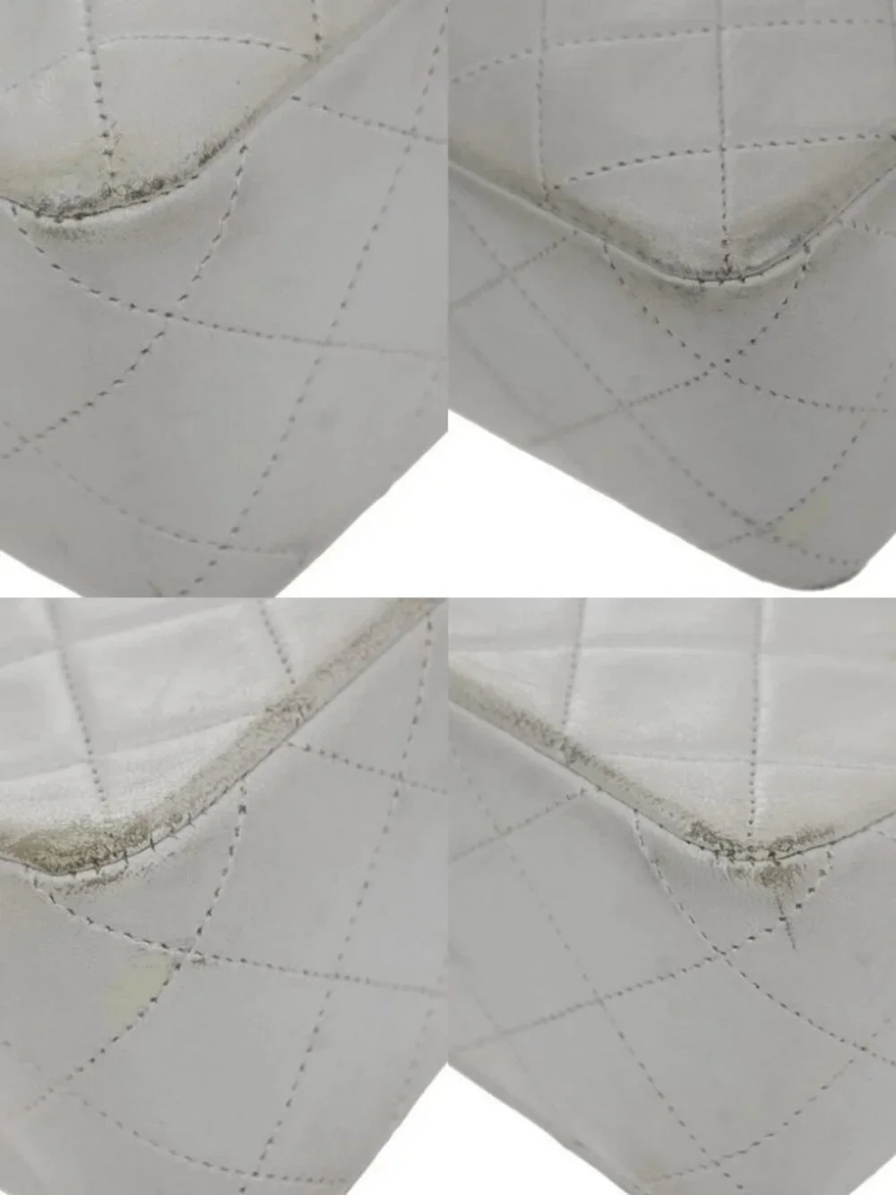 CHANEL CC Mini Matelasse Chain Shoulder Bag Leather White GHW Vintage